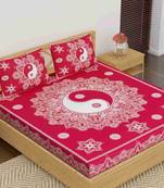 Set of two 100% cotton  double bedsheets with 4 pillow covers (90x100 inch)