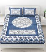 Set of two premium 100% cotton  double bedsheets with 4 pillow covers (90x100 inch)