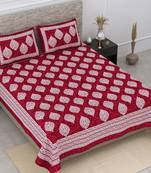 Set of two 100% cotton double bedsheets with 4 pillow covers (90x100 inch)