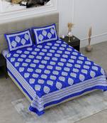 Set of two 100% cotton double bedsheets with 4 pillow covers (90x100 inch)