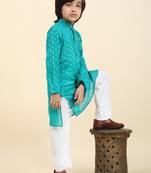 Firozi Printed Cotton Printed Kurta Pajama Set for Boys Ethnic Wear