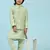 Green Printed Silk Printed Kurta Pajama with Waistcoat Set for Boys Ethnic Wear