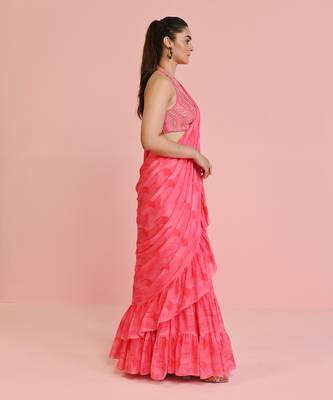 Lara georgette drape saree 3