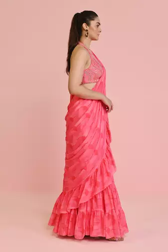 Lara georgette drape saree