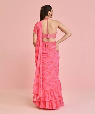 Lara georgette drape saree 5