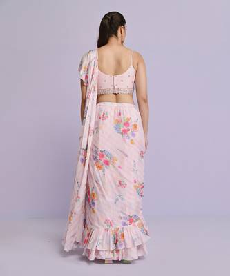 amelia georgette ruffle saree 4