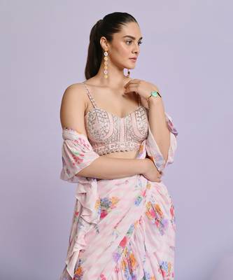 amelia georgette ruffle saree 5