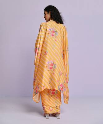 Yellow drape skirt set 4