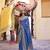 Kimisha women's blue silk woven saree with unstitched blouse piece