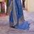 Kimisha women's blue silk woven saree with unstitched blouse piece