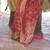 Kimisha women's red silk woven saree with unstitched blouse piece
