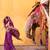 Kimisha women's purple silk woven saree with unstitched blouse piece