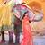 Kimisha women's coral silk woven saree with unstitched blouse piece