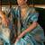 Kimisha women's sky blue silk woven saree with unstitched blouse piece