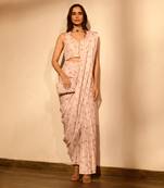 Rosey pink pant saree set