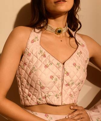 Rosey pink pant saree set 3