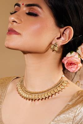 Lakshmi Coin Gold-Plated Temple Jewellery Set For Women 1