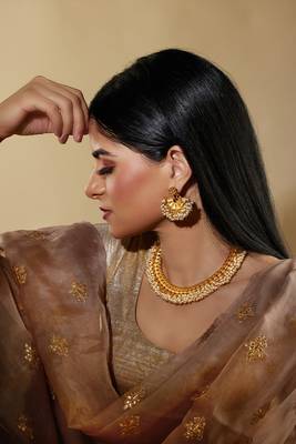 Gold Plated Alloy Jewellery Set with Pearls 2