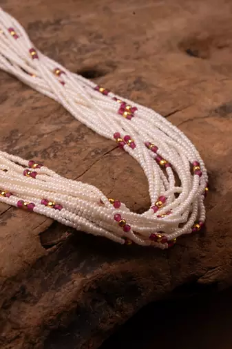 Multilayered Beaded Pearl Long Necklace For Women