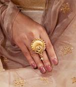 Matte Gold-PLated Peacock Adjustable Ring