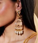 Bird Cage Pearl Gold-Plated Jhumka