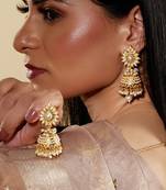 Pearl Gold Drop Shaped Stud Traditional Jhumka