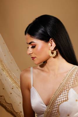 Pearl Gajra Hoops In Gold Plating 2