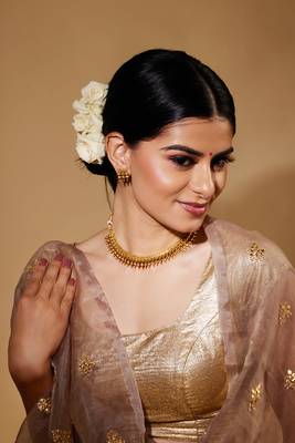 Gold Beaded Temple Jewellery Set For Women 2