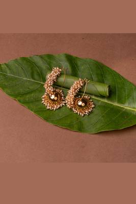 Gold Plated Pearl Jhumka Earrings for Women 4