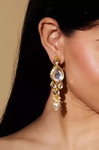 Gold-Plated Uncut Kundan-Studded Polki Choker Jewellery Set