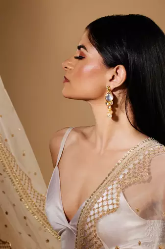 Gold-Plated Uncut Kundan-Studded Polki Choker Jewellery Set