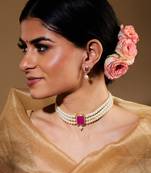 Pearl Choker Jewellery Set For Women