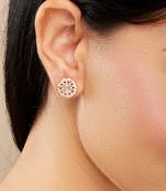 Rose Gold Floral Diamond Studs