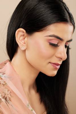Rose Gold Floral Diamond Studs 2