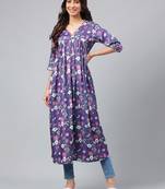 Blue Colour Ethnic Kurti For Party Festive Looks