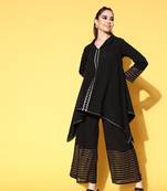 Musthave Black Colour Trendy Looks Fancy PartyWear Ethnic Kurti Dress