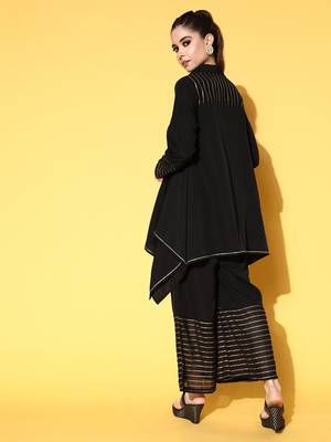 Musthave Black Colour Trendy Looks Fancy PartyWear Ethnic Kurti Dress 2