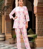 Trendy Pink Colour Smart Printed Co-ord Set For Classy Looks