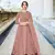 Peach Embroidered and Diamond Work Netted Anarkali Suit
