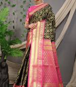 BLACK STUNNING TISSUE SILK SAREE