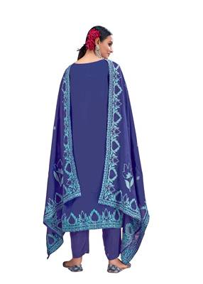 Stylish And Ethnic Blue Colour Partywear Suit 2