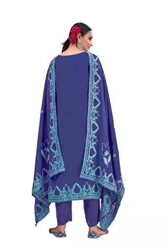 Stylish And Ethnic Blue Colour Partywear Suit
