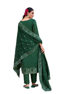 Stylish And Ethnic Green Colour Partywear Suit 2
