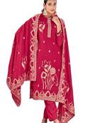 Stylish And Ethnic Maroon Colour Partywear Suit