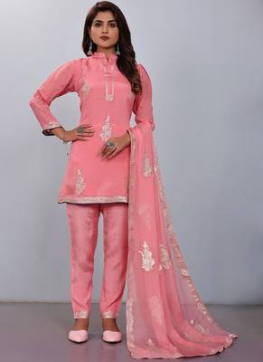 Pink Colour Smart And Girlish Ethnic Short Readymade Salwar Kameez 1