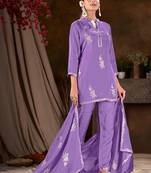 Purple Colour Smart And Girlish Ethnic Short Readymade Salwar Kameez