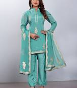 Sea Green Colour Smart And Girlish Ethnic Short Readymade Salwar Kameez