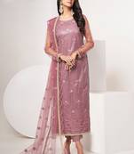 Ethnic Resham And Sequins Work Girlish Onion Colour Salwar Suit