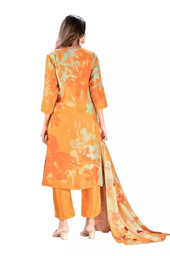 Yellow Colour Ethnic Readymade Digital Print Salwaar Kameez
