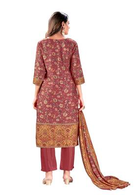 Maroon Colour Ethnic Readymade Digital Print Salwaar Kameez 2